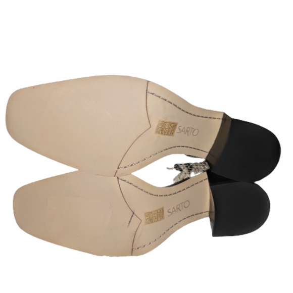 Franco Sarto Renato Loafer Pump Block Heel Chunky Brown Faux Snake Skin size 9… - Picture 7 of 7